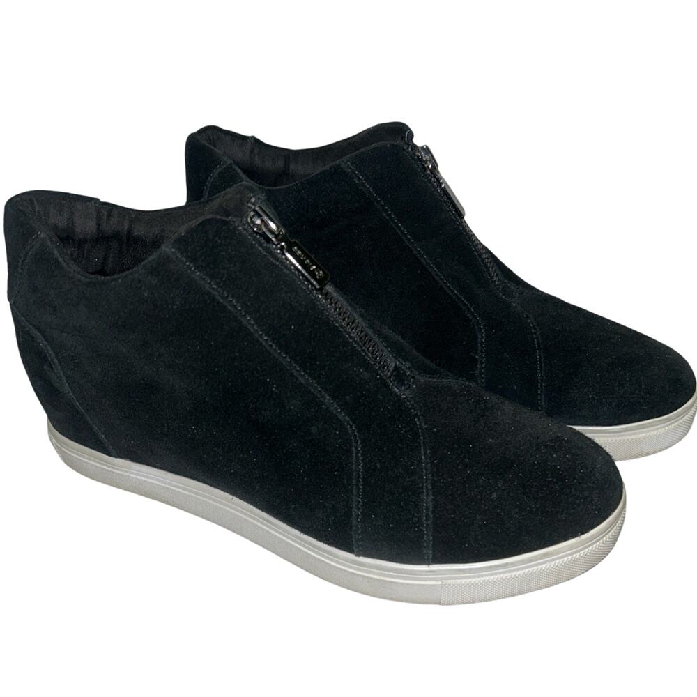 Blondo Glenda Hidden Wedge Black Suede Waterproof Sneaker Boots Size US 9M
